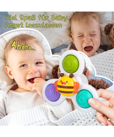 Winstico Suction Cup Toy Set | 3-Pack Fidget Sensory Water Toys for Toddlers 18+ Months | Fun Cartoon Baby Toys - Buy Online on GoSupps.com