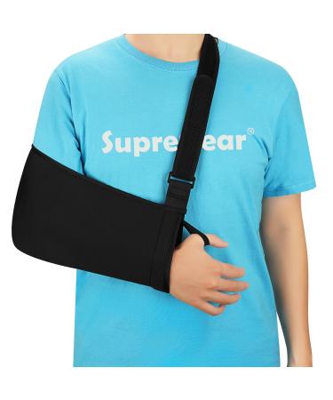 supregear Arm Sling Shoulder Immobilizer Adjustable Lightweight Rotator Cuff Support for Shoulder Injury Broken & Fractured Bones Shoulder Elbow Support for Left/Right Arm Women Men Black