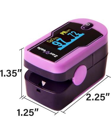 Zacurate 500E Premium Fingertip Pulse Oximeter - Blood Oxygen Saturation Monitor with Silicone Cover Batteries & Lanyard | Mystic Purple - Fast International Shipping - Buy Online on GoSupps.com