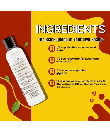 Black Queen 100% Pure Vegetable Glycerin USP & Kosher Grade Made in USA Hair & Skin Moisturizer for 4C Hair Dry Skin & DIY Beauty (8 oz (pack of 2)) - Buy Online on GoSupps.com