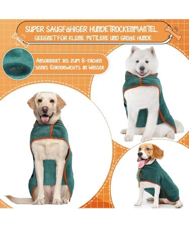 Jostift Microfiber Dog Bathrobe & Towel - Extra Absorbent Fast Drying Adjustable for Small & Large Dogs (XS Green) - Buy Online on GoSupps.com