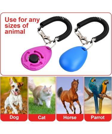 Profi Clicker Dog Training Kit - 16-Piece Set for Dogs Cats & Horses - Hand Loop & Big Button - Buy Online on GoSupps.com