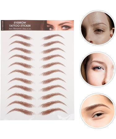 TOPBATHY Autocollants pour Sourcils Waterproof 12 Feuilles Marron Effet 6D Simulation Maquillage Transfert Sourcils R sistants L'Eau pour Entretien et D finition - Buy Online on GoSupps.com