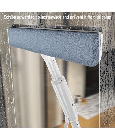 Squeegee For Window Cleaning with Spray and 3 Pads 2024 New Double Sided Spray Retractable Window Glass Cleani Cleaner Spray White 30cm panel - Buy Online on GoSupps.com