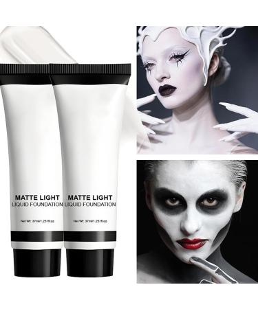  dzqad White Face Makeup | Liquid Foundation - 37ml Long-Lasting Matte Fluid for Clown Cosplay Party Adults - Buy Online on GoSupps.com
