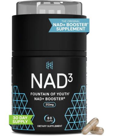 HPN NAD+ Booster (NAD3) Anti Aging Cell Booster NRF2 Activator Nicotinamide Riboside Alternative NAD Supplement Natural Energy Longevity and Cellular Health 312 Mg per Serving (1 Month Supply) 1 Count (Pack of 60)