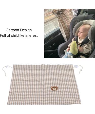 Car Sun Shade Curtain Cartoon Car Curtain Cotton Foldable Indoor (Plaid Coffee Bear Style) Plaid coffee bear style Plaid coffee bear style - Buy Online on GoSupps.com
