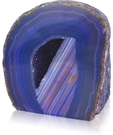Buy Serafino Genuine Brazilian Agate Geode - Blue Green & Purple Violet | Unique Natural Gemstone Decor for Home & Gifts - Buy Online on GoSupps.com