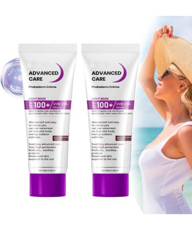 Sun Cream Index 100, Sun Cream Face, Sun Cream 100 Spf, Sun Cream Face and Body, Protective Cream Spf100 High Protection Uva-Uvb, Fast Absorption Non-greasy Sunscreen (2PC)