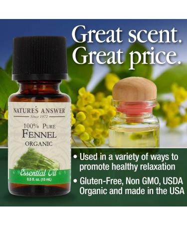 Nature's Answer Organic Fennel Essential Oil 100% Pure - 0.5 fl oz (15 ml) - Buy Online on GoSupps.com