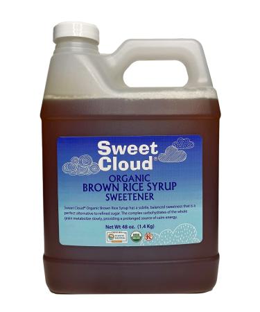 Sweet Cloud Organic Brown Rice Syrup | Corn Syrup and Sugar Substitute | Vegan Honey Replacement | Cooking, Baking, Candy Making | USDA Organic | Kosher | Korean Jocheong | Made from Whole Grain Brown Rice | 48 oz