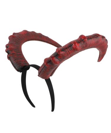 MERRYHAPY 1pc Devil's Horn Headband Carnival Hair Hoops Ram Horns Costume Devil Horns Cosplay Halloween Costumes Goat Horns Evil Queen Horns Headbands Devil Horn Headdress Demon Headband Pu