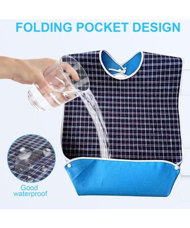 Homury 3-Piece Washable Adult Bibs - Water-Repellent Latz for Seniors | Push Button Clasp Clothing Protection Apron for Women - Buy Online on GoSupps.com