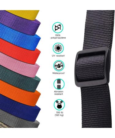 MOZETO 1 Inch Nylon Webbing Strap with Tri-Glide Clips - 50 Yards Heavy Duty Gray Nylon Strapping for Gear and DIY Crafts - Buy Online on GoSupps.com