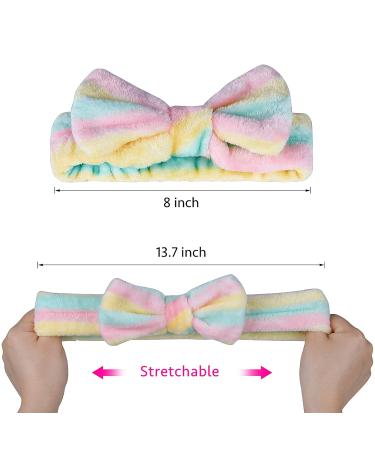 Teqifu 6 Pack Spa Headband Bow Hair Band - Soft Coral Fleece Bowknot Head Wraps for Women - Adjustable Elastic Hair Band for Face Washing, Shower - Stylish Bowtie Headbands Set - Buy Online on GoSupps.com