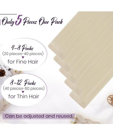 Buy Laavoo 60cm Platinum Blonde Real Hair Tape Extensions - Virgin Skin Weft 5pcs #1000 | Premium Quality Hair Extensions Worldwide Shipping - Buy Online on GoSupps.com