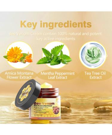 Bee Venom Skin Treatment Cream - Anti Aging Moisturizer with Collagen Boost & Skin Brightening Bee Venom Sensitive Skin Tightening Care Day & Night Use 2.12 OZ YELLOW - Buy Online on GoSupps.com