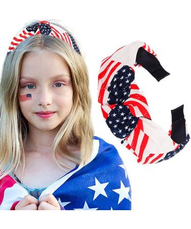 Outyua 4th of July Patriotic American Flag Knotted Headband Independence Day Red White and Blue Hairband USA Star Outfits Hair Accessories for Women Girls - Buy Online on GoSupps.com