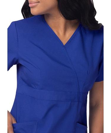 Sivvan Women's Scrub Set - Mock Wrap & Cargo Pants, Medium Royal Blue - Buy Online on GoSupps.com
