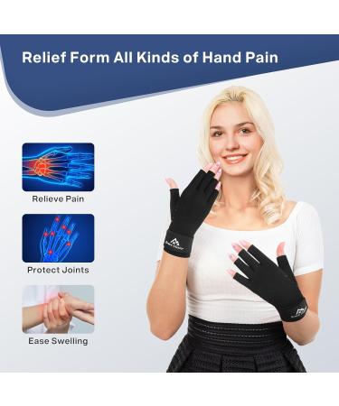 Brace Master Arthritis Compression Gloves - 2 Pairs for Men & Women | Relief for Rheumatoid Osteoarthritis & Carpal Tunnel Pain | Anti-Slip Design | Large Size - Buy Online on GoSupps.com