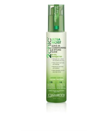 GIOVANNI 2chic Ultra-Moist Leave-In Conditioning Styling Elixir  4 oz. - Smoothes Frizz Prevents Breakage  Avocado & Olive Oil  Enriched with Aloe Vera  Shea Butter  Botanical Extracts  No Parabens