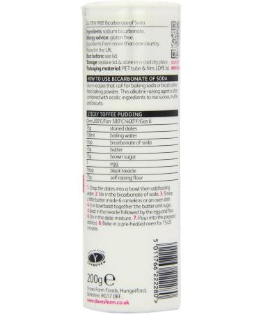 Doves Farm Bicarbonate of Soda - 1 x 200g - Buy Online on GoSupps.com