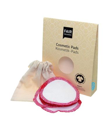FAIR SQUARED cosmetic pads 7 pieces - washable make-up removal pads made from fair trade organic cotton - zero waste alternative to cotton pads