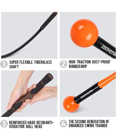 Zeonetak Golf Swing Trainer Aid - Indoor/Outdoor Golf Training Stick for Strength, Rhythm, Flexibility, Tempo, and Balance - RED 48 - Buy Online on GoSupps.com