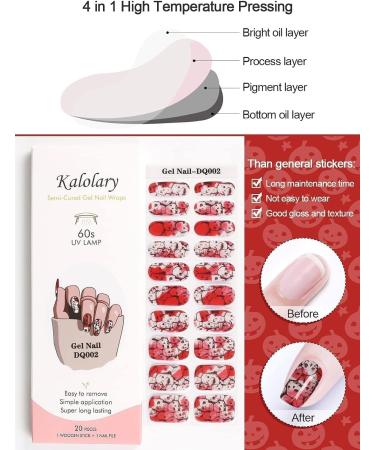 Kalolary Halloween Gel Nail Polish Stickers 20PCS Nail Adhesive Wrap Full Wraps Gel Nail Strips with Nail File and Stick for Halloween Nail Art Decor (UV/LED Lamp Required) (A) - Buy Online on GoSupps.com