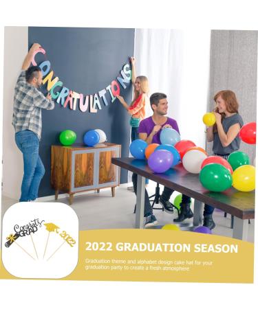 Garneck 28pcs Graduation Season Cake Insert Cake Stick Graduation Hat Grad 2022 Cupcake Birthday Cupcake Topper Birthday Cake Toppers Cake Picks Dessert Wood Doctor Hat Black Golden 11X5.5CM - Buy Online on GoSupps.com