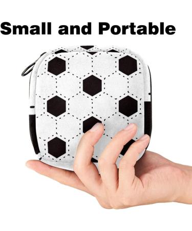 Portable Women's Binding Storage Bags | Menstrual Cup & Pad Pouches for Teens | Stylish Football Pattern in Black & White - Buy Online on GoSupps.com