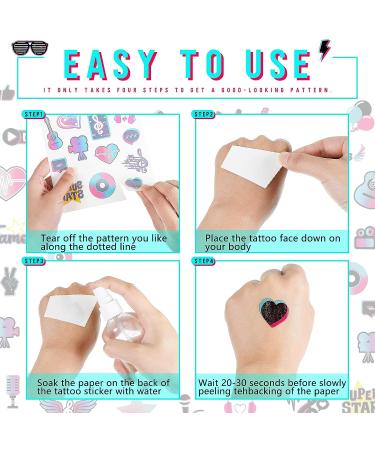 288 Music Temporary Tattoos for Kids - Mixed Style Fake Tattoo Stickers for Music Theme Party - Buy Online on GoSupps.com