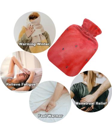 Naanle Red Watercolor Hot Water Bottle with Cover - 1L for Pain Relief Bed Warmer and Heat Therapy - Transparent & Versatile - Buy Online on GoSupps.com