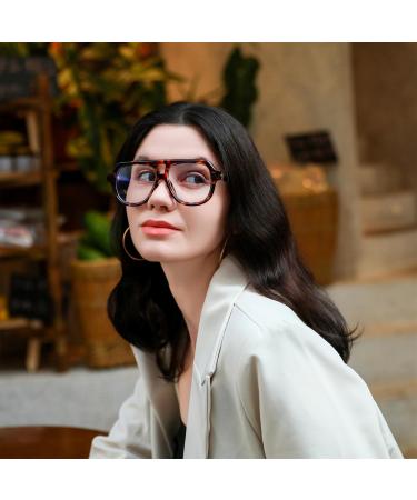 FEISEDY Aviator Blue Light Blocking Glasses for Men & Women - Anti Glare Computer Eyewear B0039 Leopard 50mm - International Shipping Available - Buy Online on GoSupps.com
