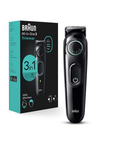 Braun All-in-One Style Kit Series 3 3430, 3-in-1 Trimmer for Men with Beard Trimmer, Ear & Nose Trimmer, Hair Clippers, Ultra-Sharp Blade, 20 Length Settings, Washable - Buy Online on GoSupps.com