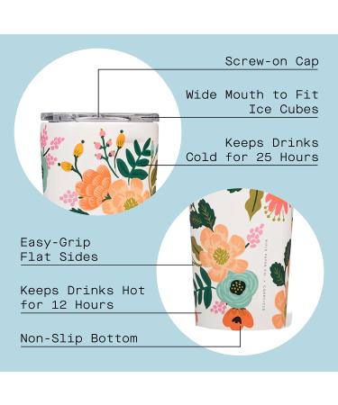 Corkcicle Rifle Paper Co. Tumbler 24oz - Triple Insulated Stainless Steel Travel Mug | BPA-Free, Keeps Drinks Cold 9 Hours, Hot 3 Hours | Gloss Cream Lively Floral - Buy Online on GoSupps.com