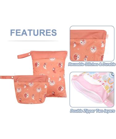 Seaur Waterproof Diaper Bag & Wet Bags - 2 Pack (20x28cm & 30x40cm) for Daycare Swimming Fitness | Durable Zippered Design - Buy Online on GoSupps.com