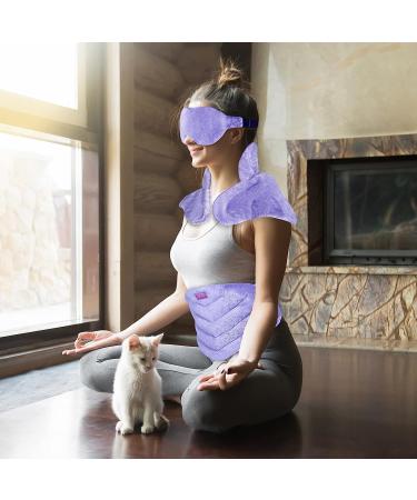 REVIX Microwave Heating Pads Set - Back Pain Relief, Neck Shoulder Wrap, Eye Mask - Purple - Buy Online on GoSupps.com
