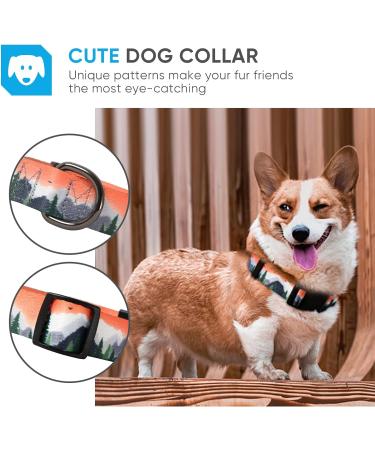 Heele Dog Collar - Adjustable Patterned Collars for Small Medium & Large Dogs | Comfortable & Robust | Sunrise Design (25-38cm) - Buy Online on GoSupps.com