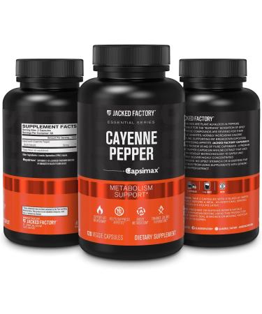 Capsimax Cayenne Pepper Extract 50mg - Thermogenic Fat Burner and Metabolism Support - 120 Veggie Capsules - Buy Online on GoSupps.com