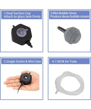 Hygger Ultra Silent Mini Air Pump for Aquariums - 1.5W Betta Bubbler with Air Stone & Hose for 0.5-15 Gal Fish Bowls | Quiet Oxygen Ventilation Solution - Buy Online on GoSupps.com