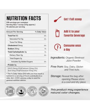 Beet Root Powder - Natural Superfood for Heart Health | Non-GMO Vegan Plant-Based Supplement - Buy Online on GoSupps.com