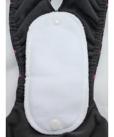 Glenndarcy Dog Diapers without Tail Hole for French Bulldogs - Black Pink Dots - Includes 2 Washable Pads - Medium Long Size - Buy Online on GoSupps.com