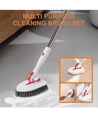 Triangular Bathroom Scrubbers Multifunctional Brush Tile Scrubbers Tub Scrubbers Long Cleanings Brush For Floor Wall Bathtub - Buy Online on GoSupps.com