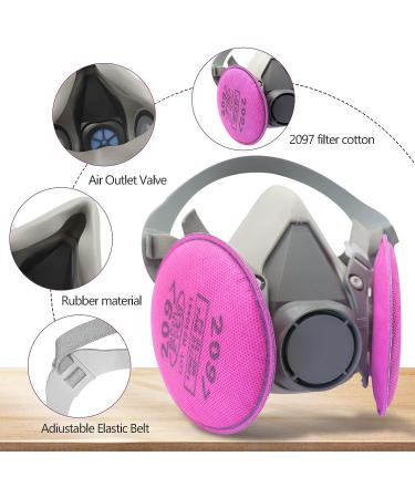 Respirator mask with Filters Set - Reusable Half Facepiece Cover with 4pcs 2097 Filter and Earplugs for Paint Epoxy Resin Fumes Woodworking Organic Vapor Gas Perfect for House DIY Project - Buy Online on GoSupps.com