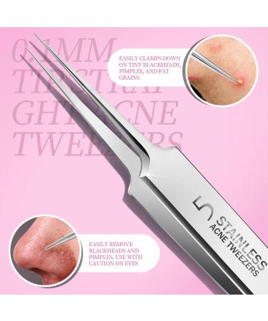Teenitor Blackhead Remover Kit - 5 Piece Acne & Pimple Extraction Tool Set for Clear Skin | Includes Extractors & Tweezers - Buy Online on GoSupps.com