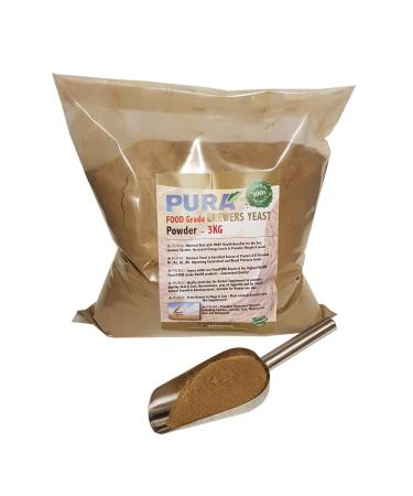 Food PURA Brewers Yeast Powder 3KG - use with Horses Ponies Vitamin B E & H for Pets and Animals - For Healthy Skin and Coats - also Human FOOD Grade!