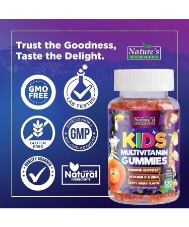 Multivitamin for Kids - Complete Daily Children's Multi Vitamin Gummies with Vitamin D B Vitamins Zinc & More - Energy Memory Focus & Immune Health Support - Natural Berry Flavor Chew - 120 Gummies 120 Count (Pack of 1) - Buy Online on GoSupps.com