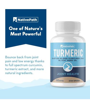 NativePath Turmeric Curcumin with Black Seed Oil - Joint Health & Antioxidant 60 Softgels - Buy Online on GoSupps.com