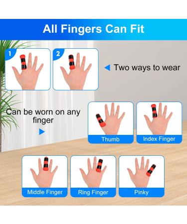 Supegar Adjustable Trigger Finger Rail 3-Pack - Reusable Finger Rails for Index Medium Ring Fingers - Removable Aluminum Bracket in Black Blue Red - Buy Online on GoSupps.com